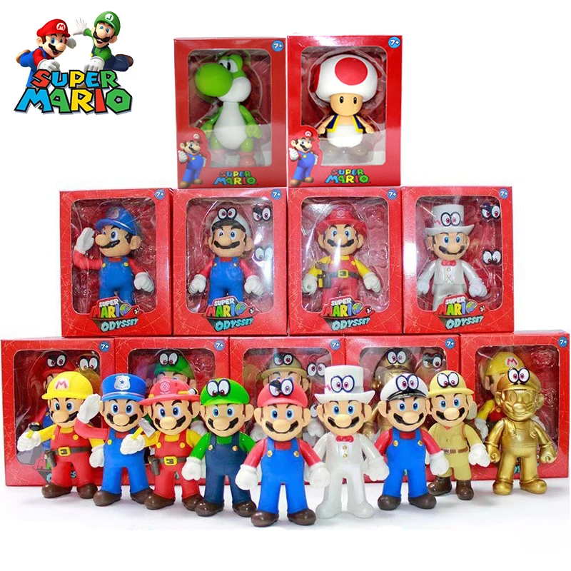 

Super Mario Bros Luigi Yoshi Bowser Games Anime Peripheral Figures Model Dolls Collect Statues Decoration Children's Toys Gifts