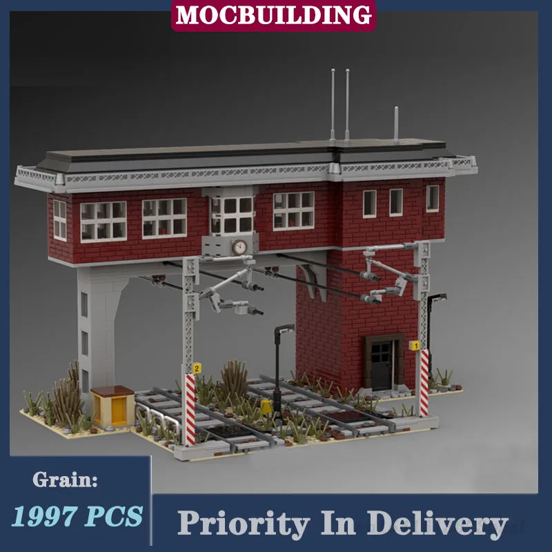 

Модель сигнала городского поезда, строительный блок MOC, строительный трек, Коллекционная серия игрушек, подарок