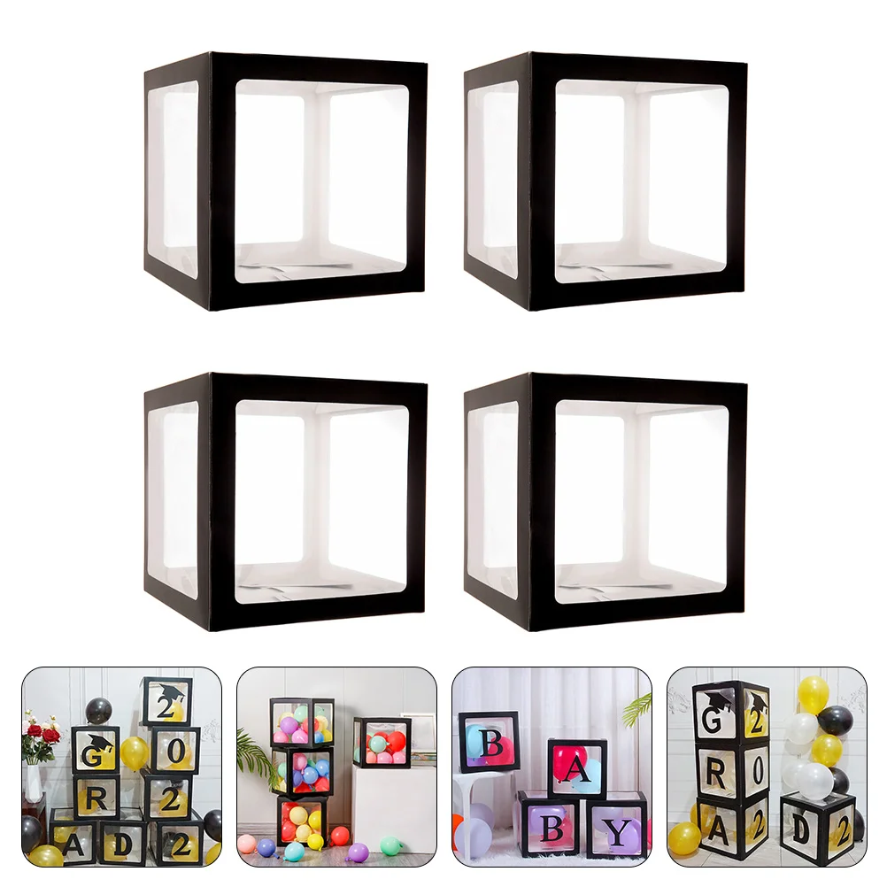 

Balloon Boxes Box Party Transparent Shower Baby Decorations Decoration Weddingletter Blocks Joy Booth Props Photo Reveal Clear