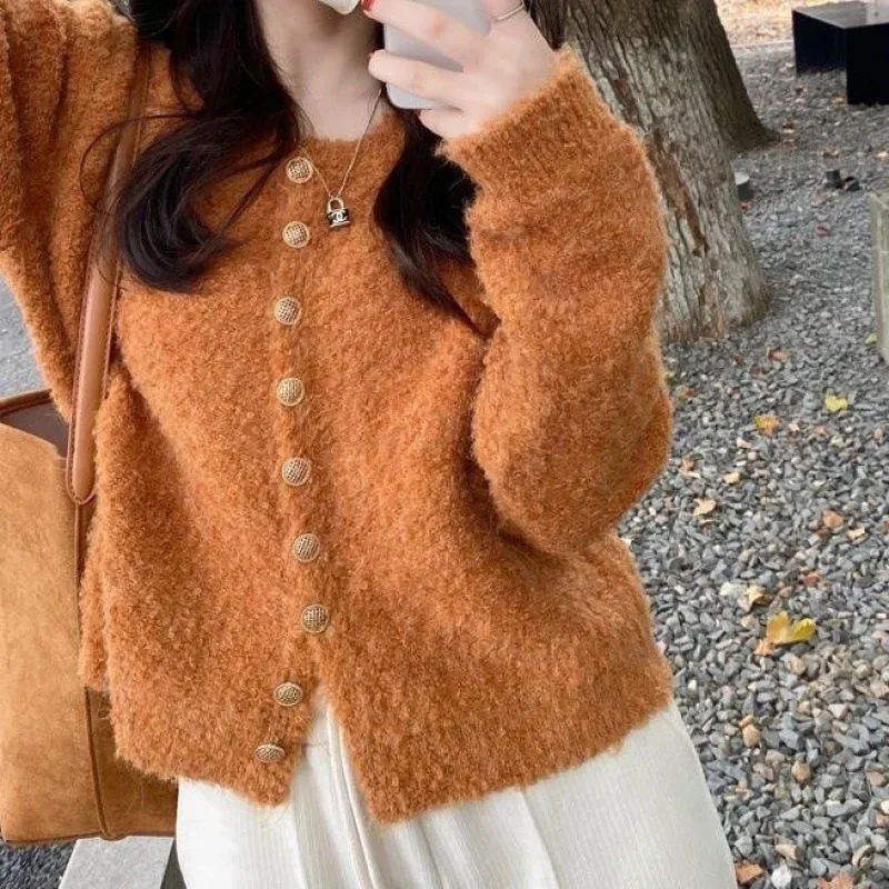 Корейский стиль ленивая мягкая внутренняя одежда свитер в стиле ретро открытый