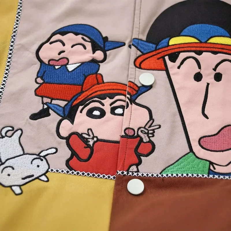 Винтажная куртка с рисунком Crayon Boy Shin C-Chan креативная забавная вышивкой в тон