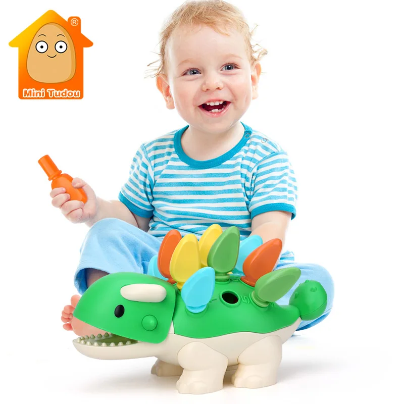 

Montessori Baby Fine Motor Skill Training Focuses Hand Eye Game Dinosaur Color Number Sorting Nesting Educational Toys For Kids
