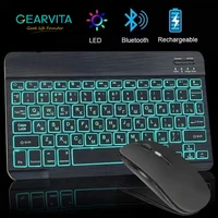 wireless bluetooth keyboard with mouse backlight russian portuguese spanish french korean tablet for ipad for android windows