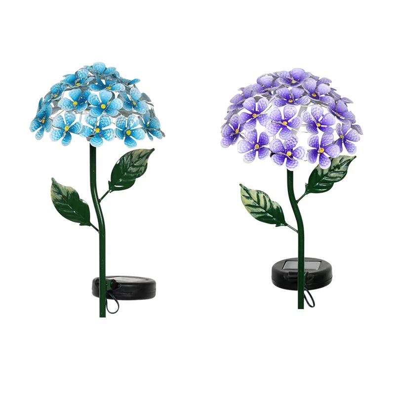 

Solar Lights Outdoor LED Artificial Hydrangea Simulation Flower Waterproof Garden Lawn Rose Lamps Yard Art for Home Decoration