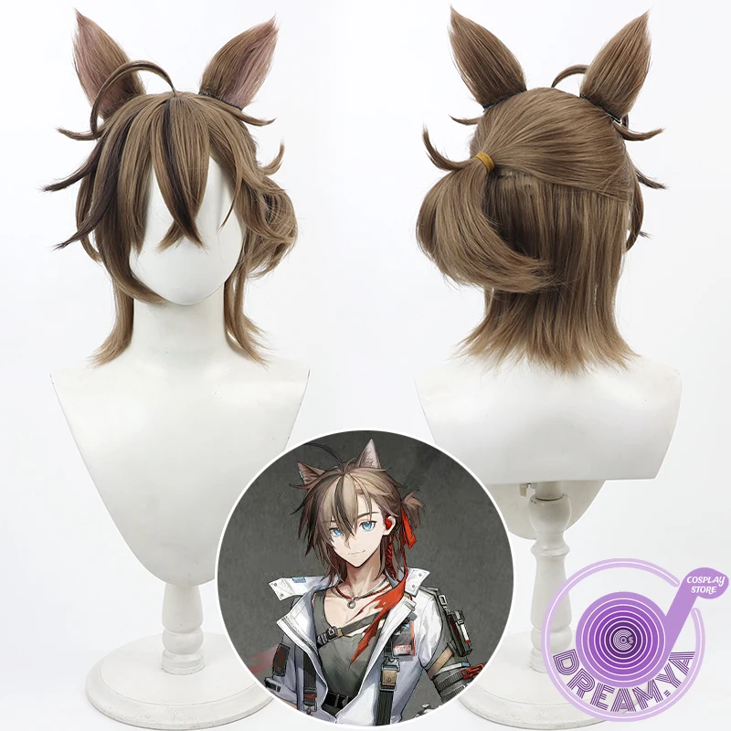Парик из нержавеющей стали для косплея коричневый смешанный Короткие