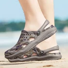 Мужские сабо POLALI, дышащие Нескользящие мюли, повседневные пляжные сандалии, летняя обувь для сада, 2021