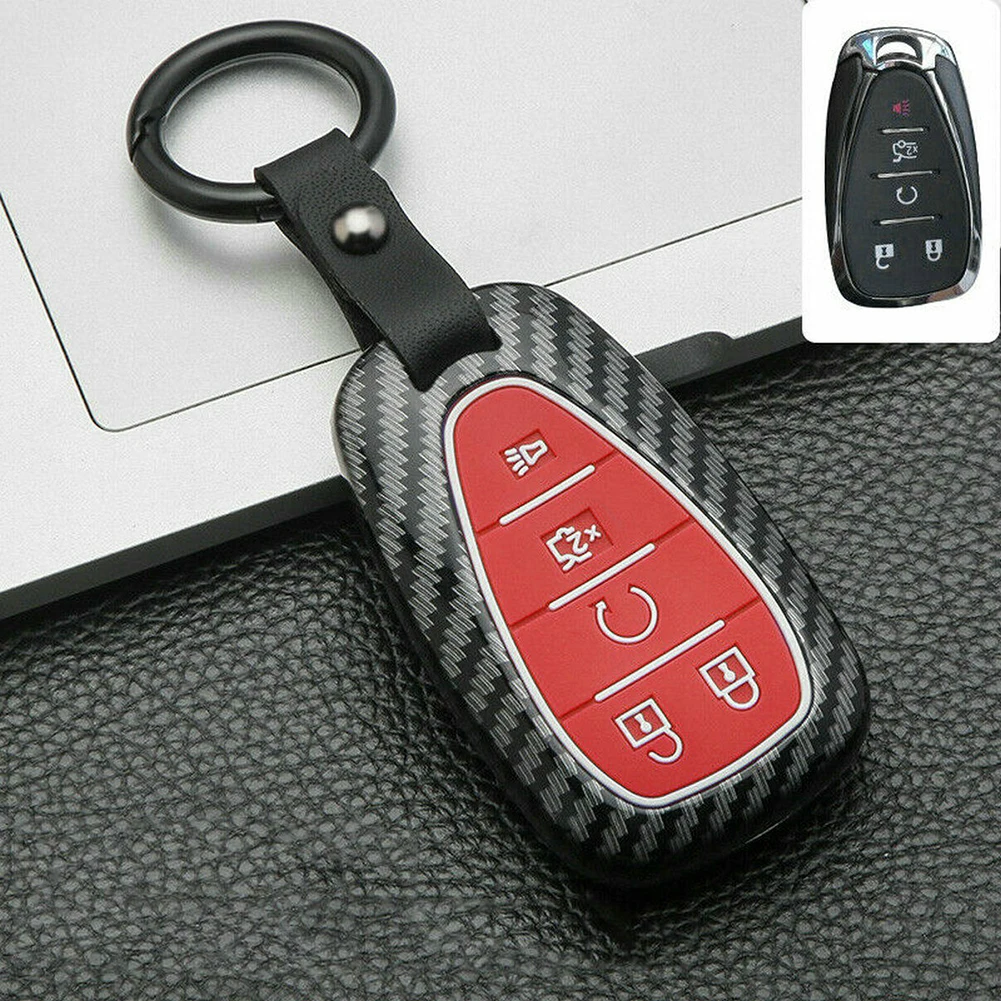 

1pc Car Remote Carbon Key Case Cover Bag Holder Fob For Chevrolet For Malibu For Camaro Car Key Case Bag Cover Anti Drop