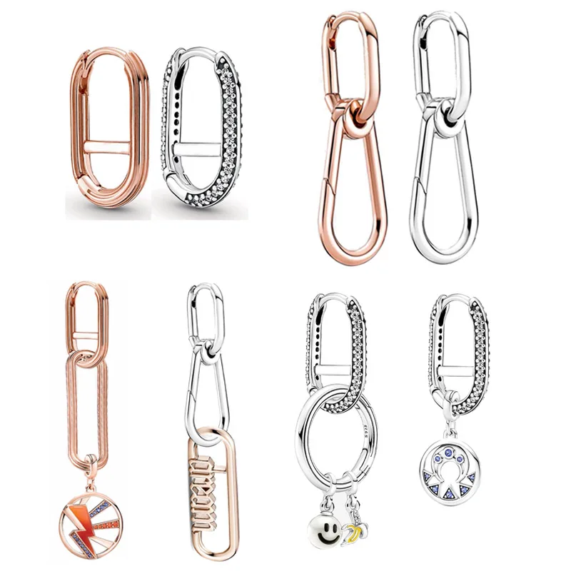 

Женские серьги-кольца из серебра 925 пробы, с кристаллами