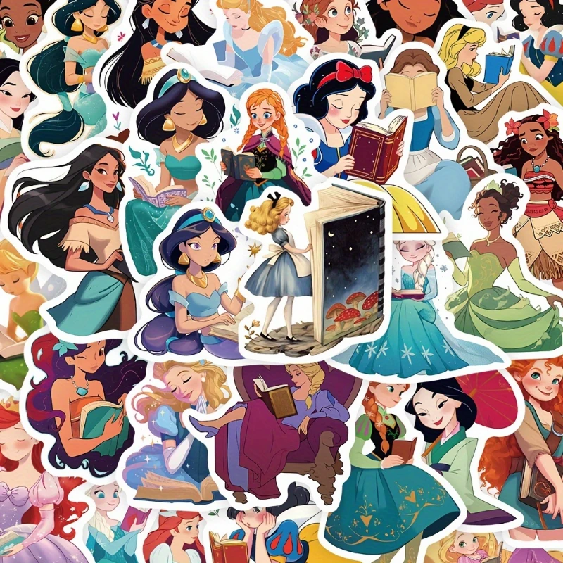 50-ступенчатые наклейки принцессы книжного червя с героями мультфильмов Schattig