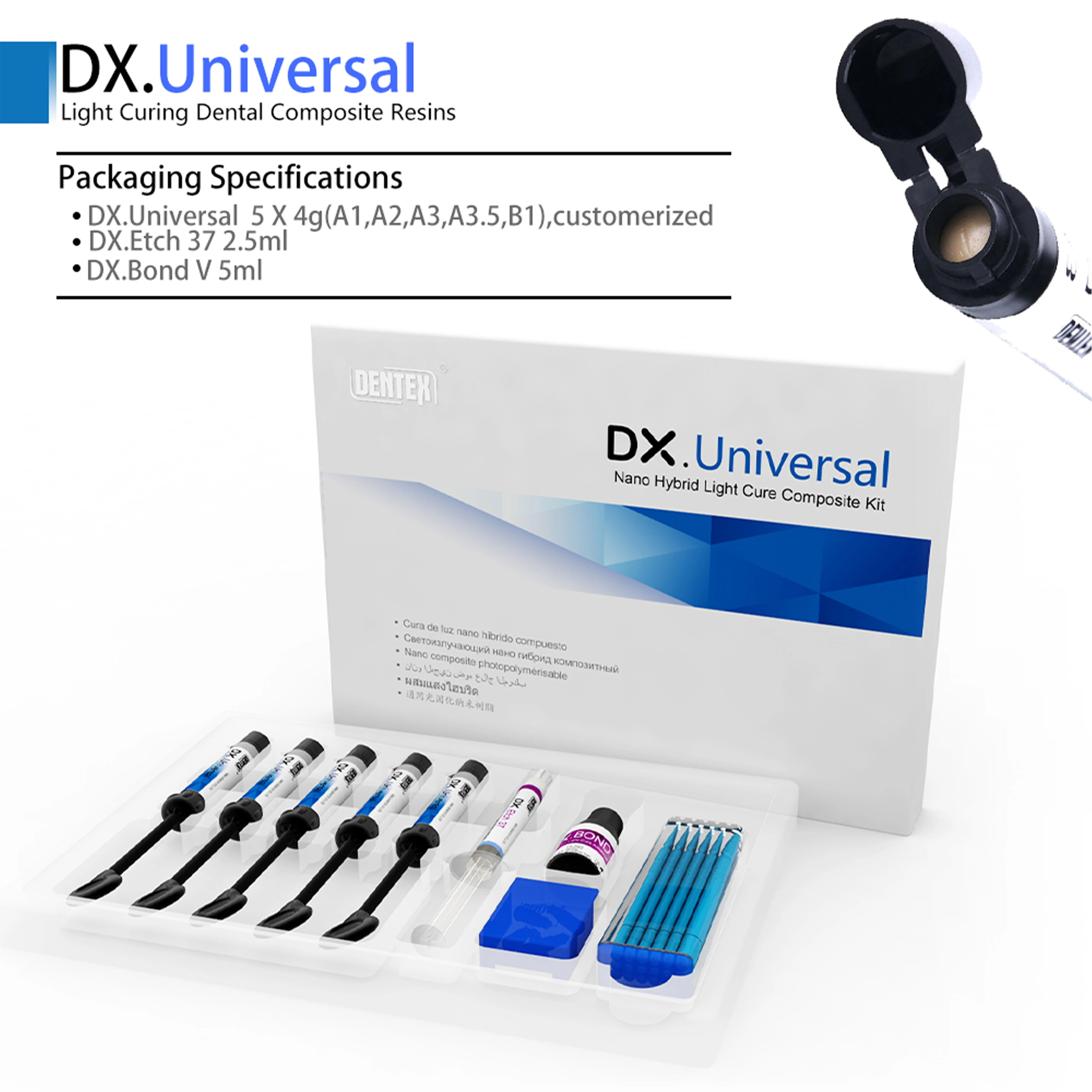 Фото DX стоматологический универсальный световой клей для отверждения смолы, композитный клей для смолы/набор гелей для лайчи, реставрационная смола, стоматологический клей №2