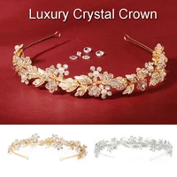 hair accessories wedding jewelry gift leaf tiara rhinestone tiara crystal bridal crown crystal headbands