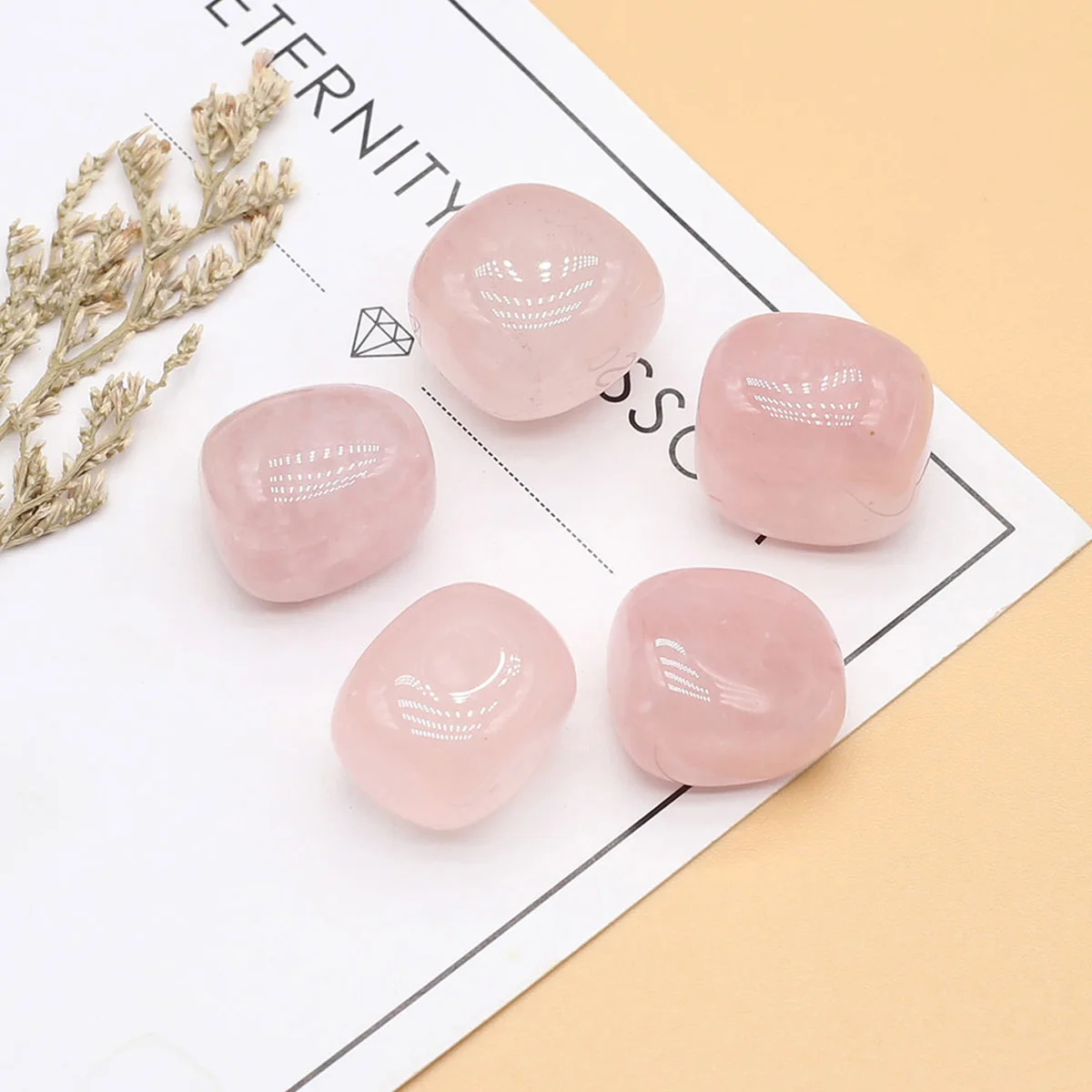 

Rose Quartz Natural Irregular Semi-precious Stone Ornament Specimens Energy Polished Gem Fish Tank Garden Decoration 5PCS