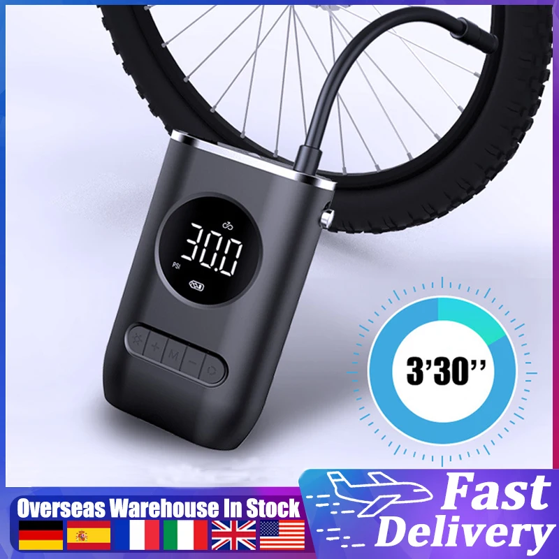 Portable Electric Tire Inflator Auto-off Car Bike Air Pump For Car Motorcycle Bicycle Tires Balls