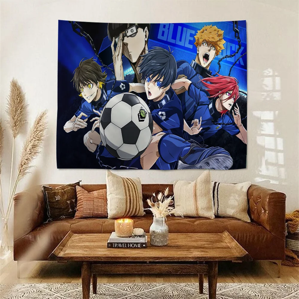 Anime Blue Lock DIY Wall Tapestry Hippie Flower Carpets Dorm Decor Art