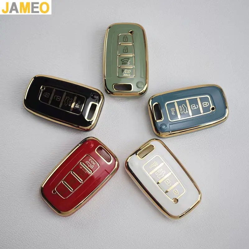 

3 4 Button TPU Car Key Case Cover For Hyundai Solaris HB20 Veloster SR IX35 Accent Elantra For KIA RIO Forte K2 K3 K5 Sportage