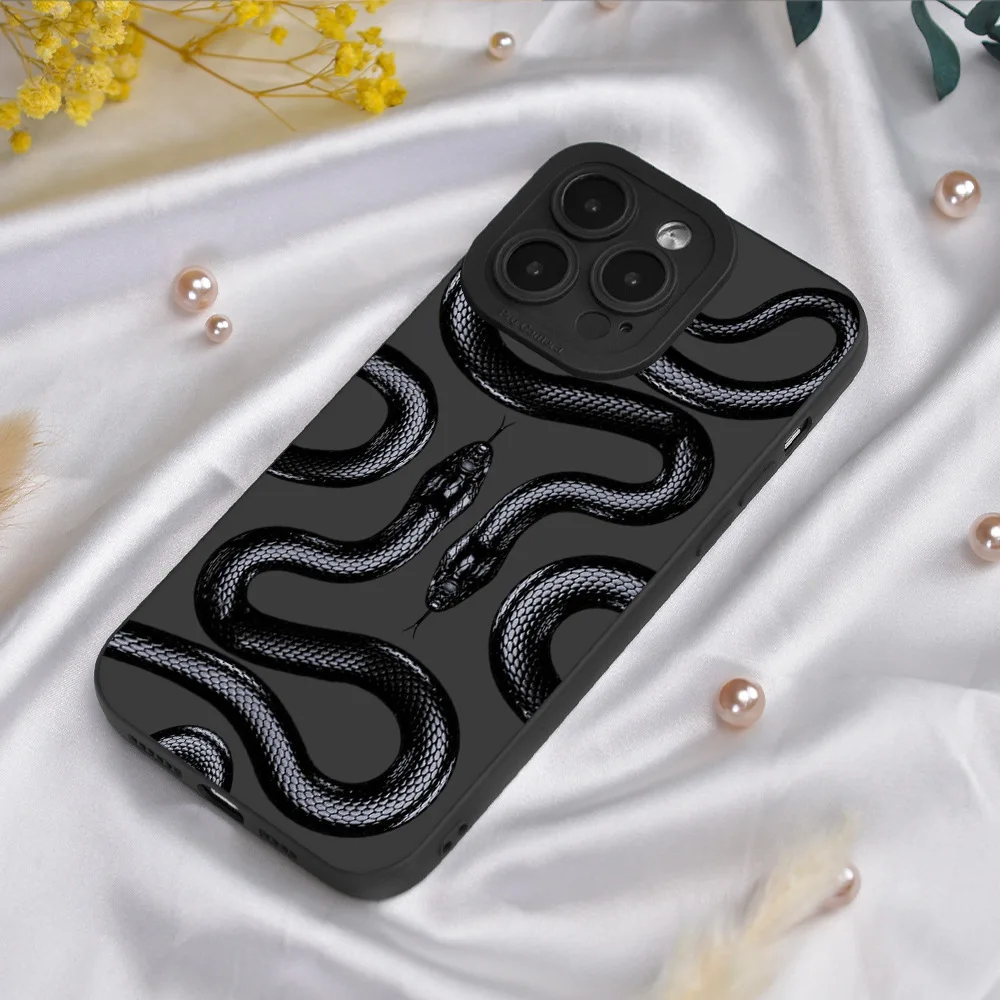 Милый Забавный чехол со змеиным рисунком для IPhone 15 14 13 12 11 Pro Max XS XR X 8 7 Plus IPhones 14Pro 15Pro