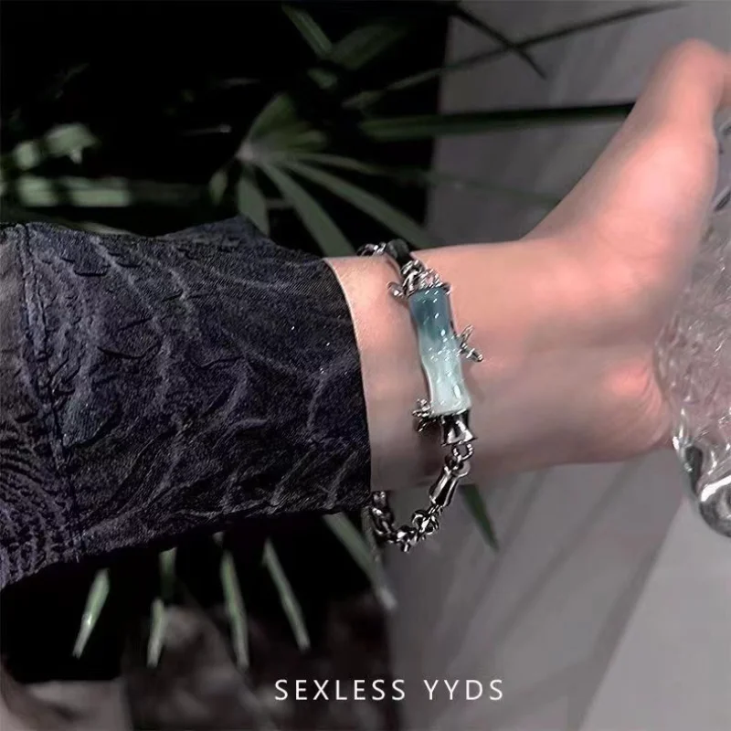 

Chinese Light Luxury Bamboo Bracelet Punk Design Versatile Couple Accessories Bracelet