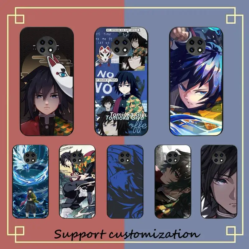 

Demon Slayer Tomioka Giyuu Phone Case For Xiaomi Redmi Note 8A 7 5 Note 8pro 8T 9Pro TPU Coque for note 6pro