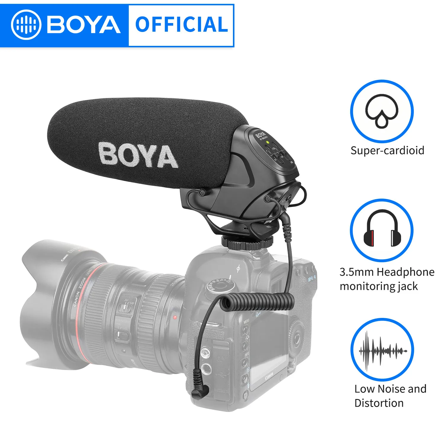 Микрофон BOYA BY-BM3031 Shotgun суперкардиоидный конденсаторный Студийный микрофон для