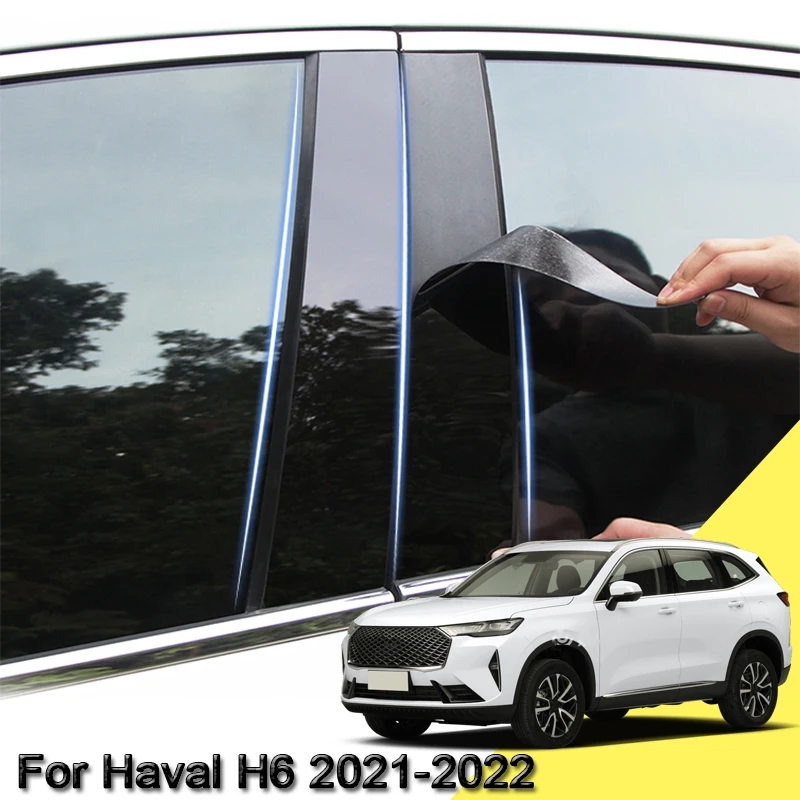 

Car Styling PVC Car Window Pillar Trim Sticker Middle BC Column Sticker External Auto Accessories Fit For Haval H6 2021-2022