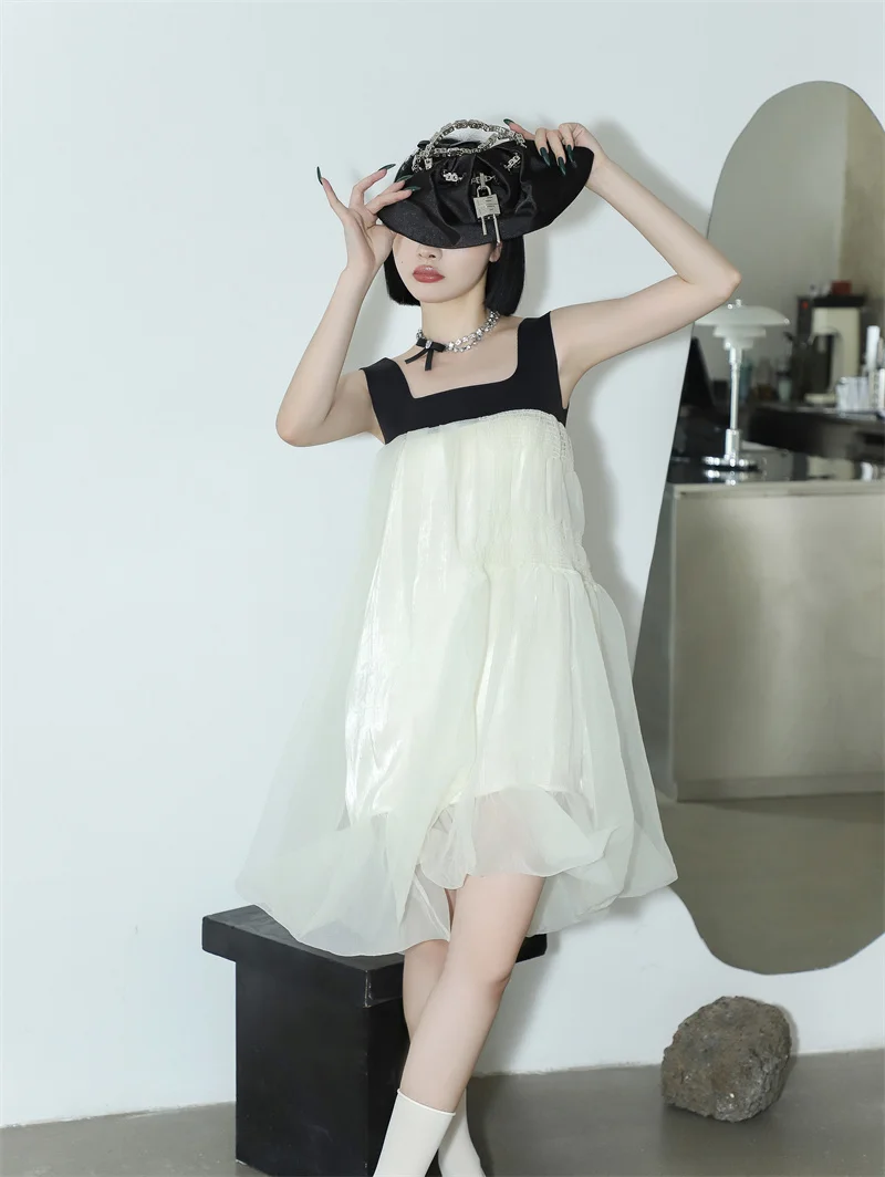 

Женское бальное платье из вискозы ZCSMLL, платье на бретелях с открытой спиной и квадратным вырезом, вечерняя одежда в стиле пэчворк, лето 2022