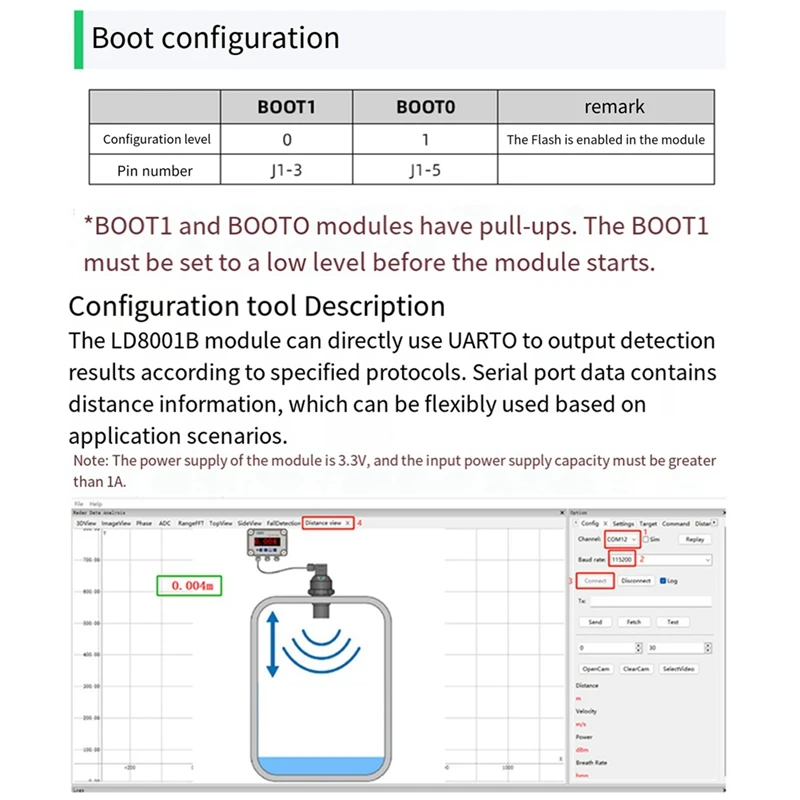 Sensor Detection Module 79G Millimeter Wave Level LD8001B Non-Contact Radar High Precision Measurement