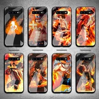one piece ace phone case tempered glass for samsung s20 plus s7 s8 s9 s10 note 8 9 10 plus