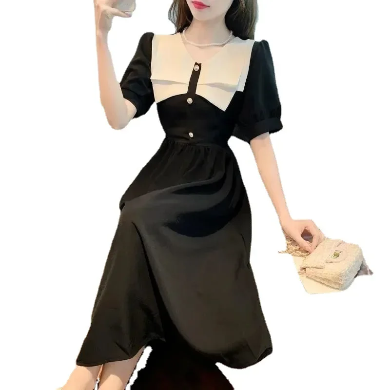 Новинка лета 2024 стильное французское нежное платье с длинным рукавом