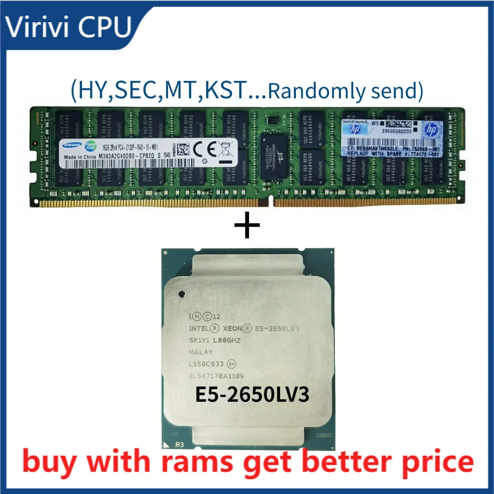 

DDR4 16G Server ram 2133Mhz with Processor E5-2650LV3 OEM Version 1.8GHz 12-Core 65W 30M Desktop CPU free shipping