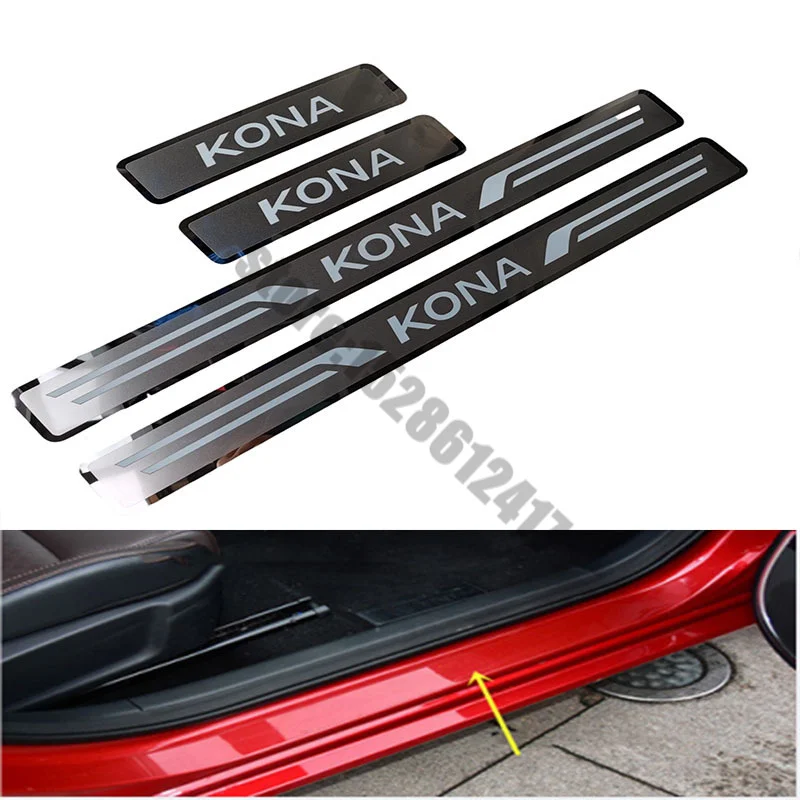 

For Hyundai KONA 2017- 2020 Stainless Steel Scuff Plate/Door Sill Door Sill Scuff Plate Welcome Pedal Auto Styling Accessories