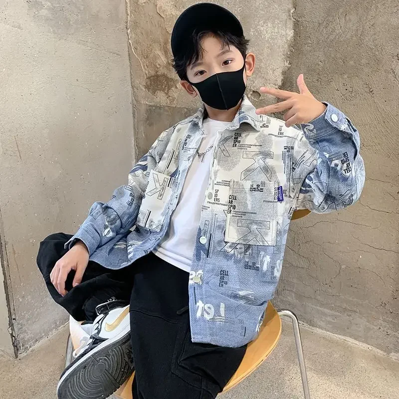 Детская Хлопковая кофта с принтом на возраст 5-14 лет