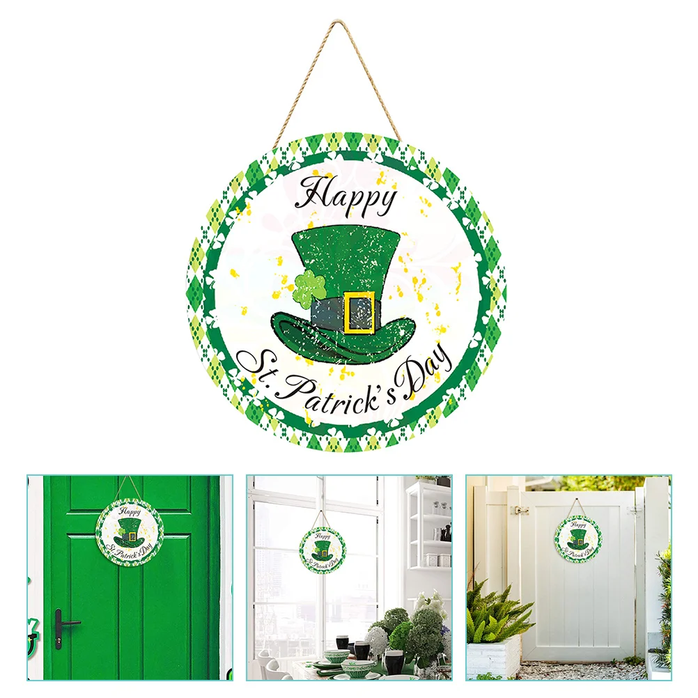 

Sign Day Patrick S Door Hanging Welcome Shamrock St Hanger Wall Decor Green Wreath Board Porch Front Patricks Supplies