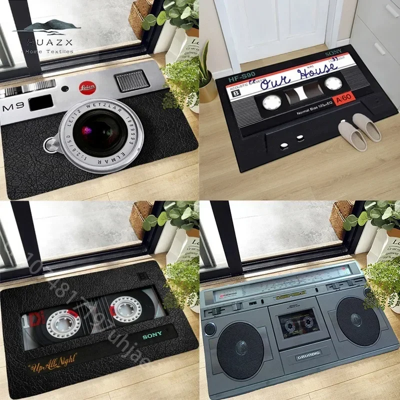 

Cassette Music Tape Carpet For Entrance Doormat Kitchen Hallway Balcony Rugs Personality Bedroom Floor Mat Bathroom Non-Slip Rug