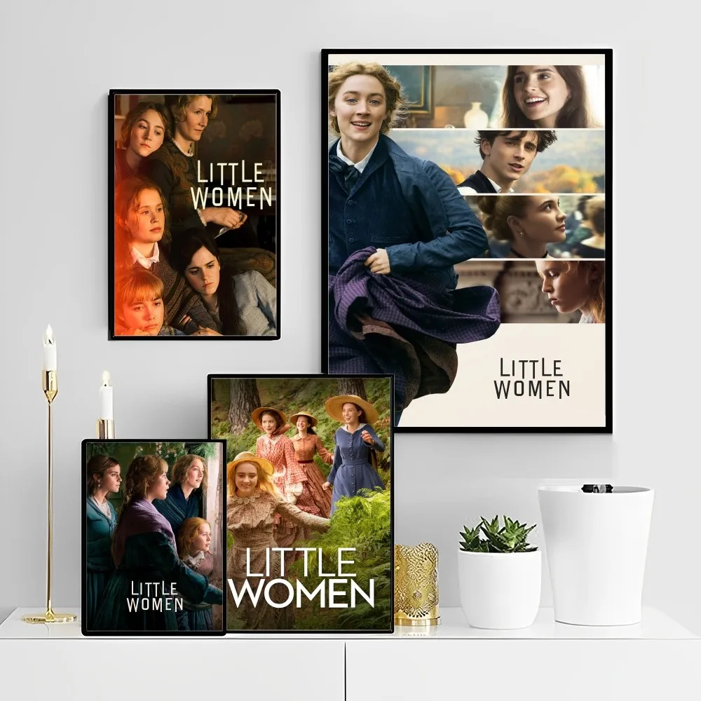 

Reying Movie Little Women Poster Self-adhesive Art Poster Retro Kraft Paper Sticker DIY Room Bar Cafe Vintage Decorative