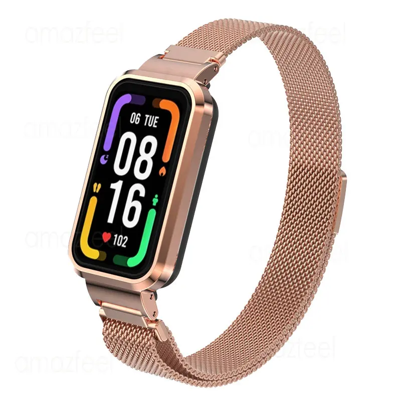 

Metal Watch band For Redmi Band 2 Stainless Steel Magnetic Bracelet + Case Protector For redmi band pro Watchband Cover Frame