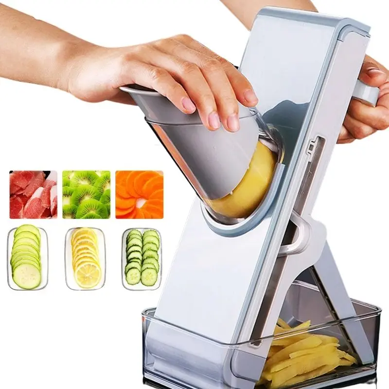 

Multifunctional Vegetable Cutter Meat Cutter Potato Slicer Fruit Food Chopper Steel Blade Manual Shredder Kitchen Accessories