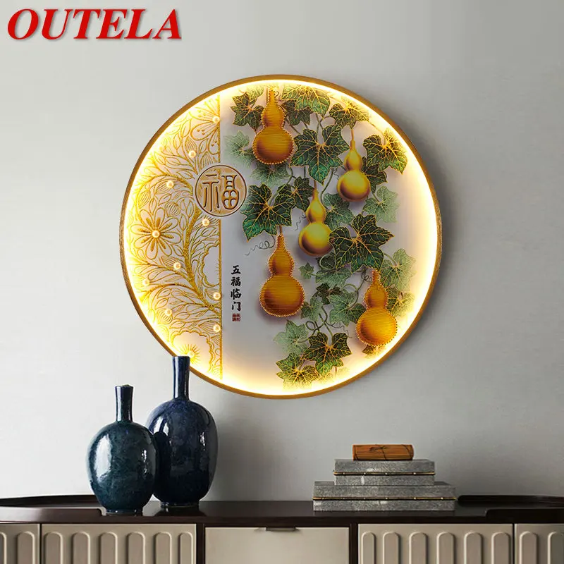 

OUTELA Modern Wall Picture Light LED Chinese Style Creative Indoor Sconces for Home Living Room Bedroom Corridor Decor