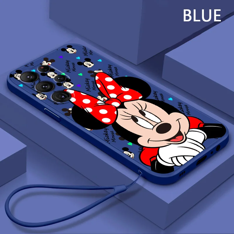

Cute Cartoon Disney Mickey Minne Phone Case For Samsung Galaxy S10 S10e S20 S21 S22 Plus Lite Ultra FE 4G 5G Liquid Rope Cover