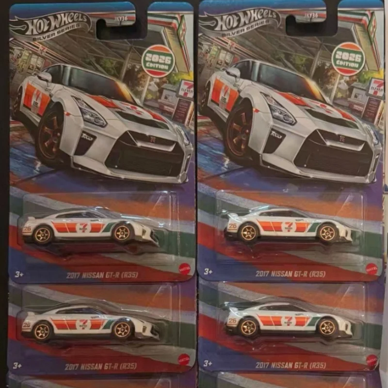 Фото Коллекционная модель Hot Wheels 1/64 GT-R R35 7-Eleven, лимитированная серия 2026 года, литая под давлением, из сплава, игрушечная машинка, подарок на день рождения №2