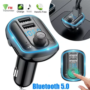 Car Wireless Bluetooth FM Transmitter Radio Adapter Kit MP3 Player 2 Port USB Car Charger LED Display Mobile Phone Charge in Car