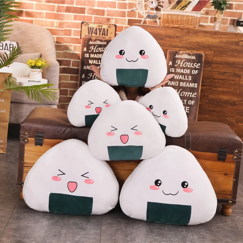 Cute Plush Mini Rice Ball Pillow Kawaii Soft Japanese Sushi Cushion Stuffed Plush Toy Cute Ball The Second Element Dumpling Doll