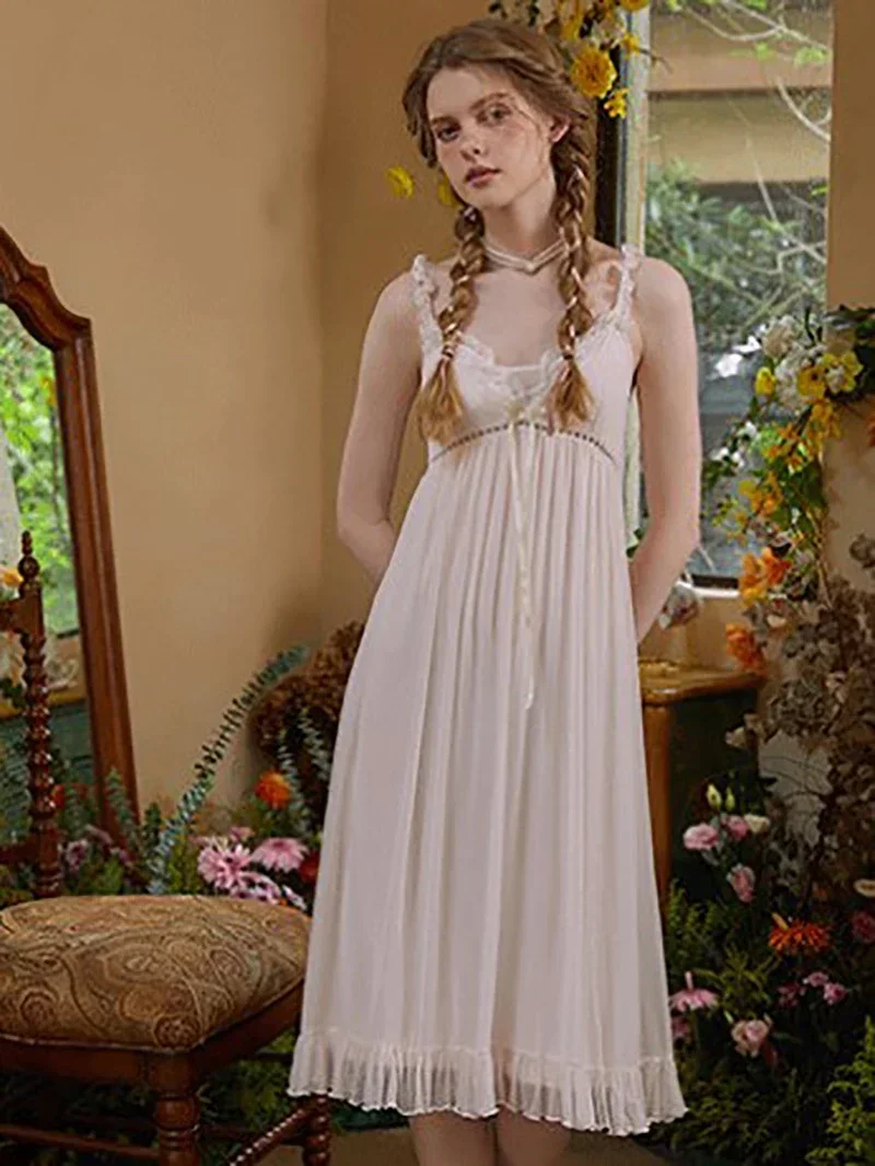 Женское платье принцессы ночная рубашка Женский комплект из двух предметов на