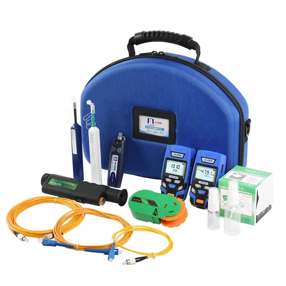 High End FTTH Optical Fiber Tool Kit Include Optical Power Meter , Optical Light source, VFL, Cleaning item, Fiber Microscope