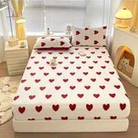 Натяжная простынь с сердечками#5