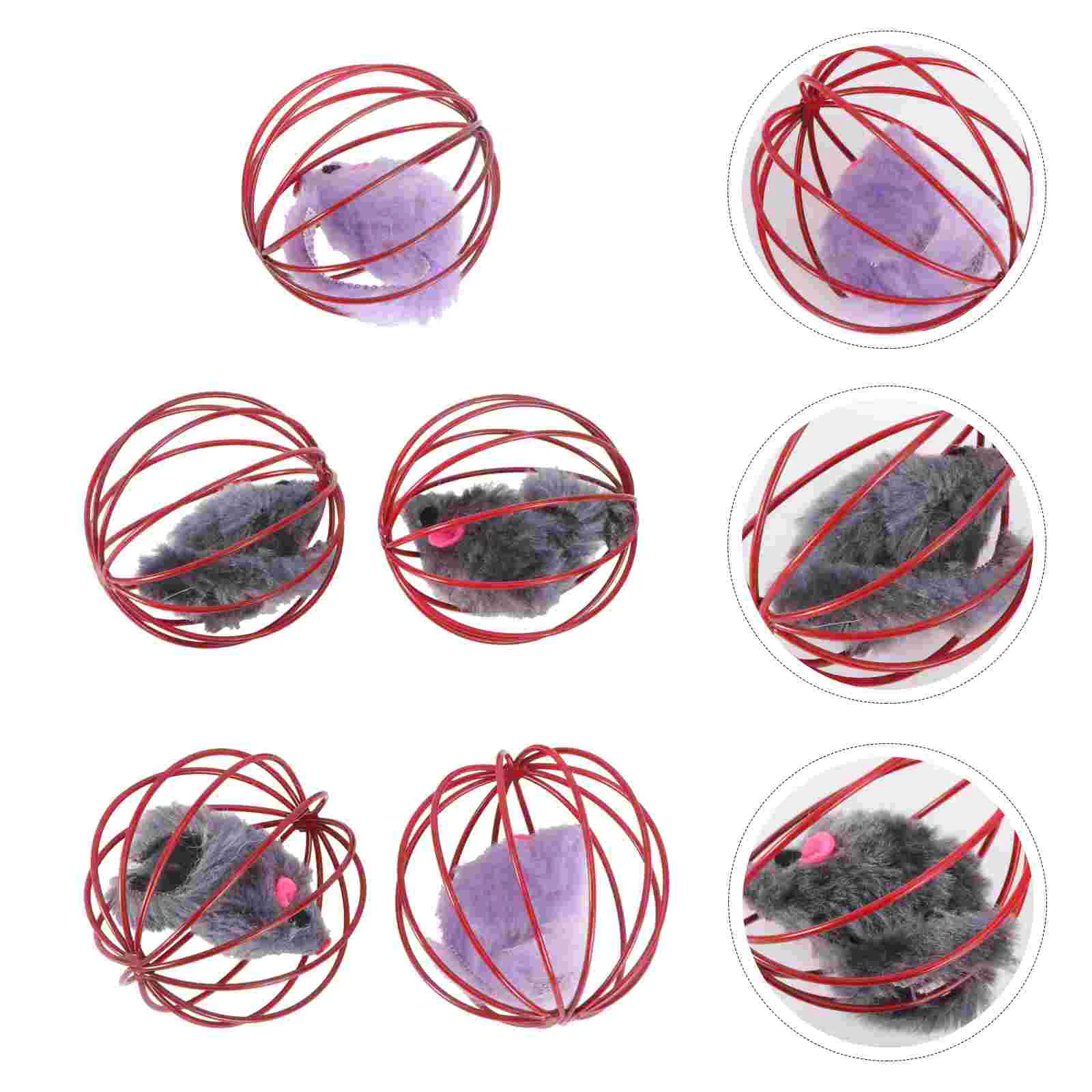 

5Pcs Funny Interesting Practical Creative Caged Balls Cat Playthings for Playing Fun