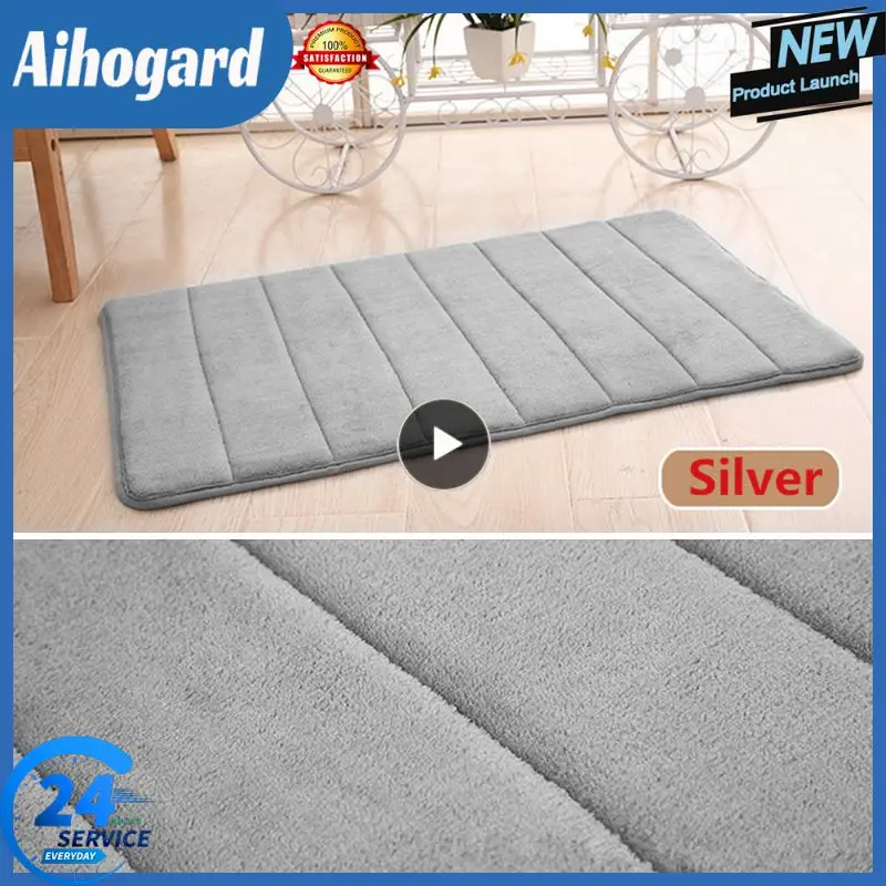 

1~10PCS Home Bath Mat Coral Fleece Bathroom Carpet Water Absorption Non-slip Memory Foam Absorbent Washable Rug Toilet Floor Mat