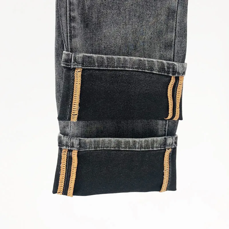 Luxury Brand Men's Jeans Mid-waist Zipper High-quality Male Pants Summer New Fashion Casual Washed Straight Denims Trousers