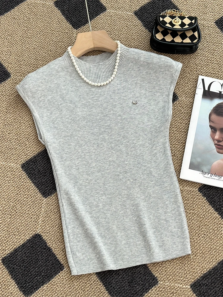 Футболка женская трикотажная в стиле ретро модный элегантный универсальный