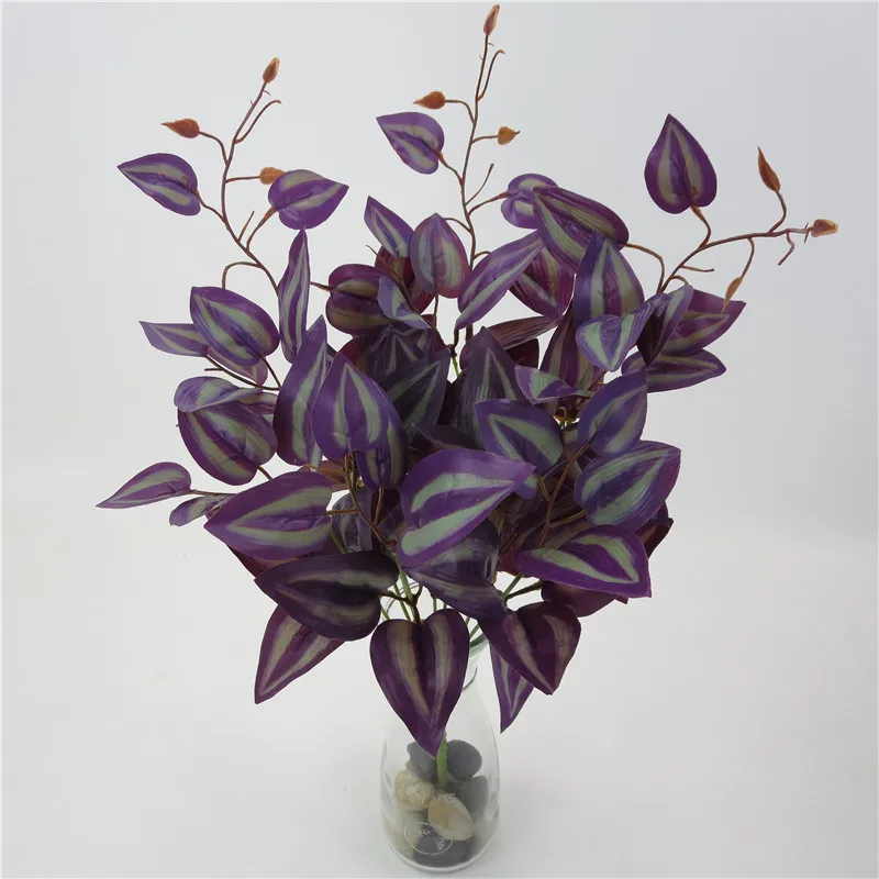 

Purple Artificial Simulation Plastic Plant Leaves Wedding Photography Home Hotel Shopping Mall Garden Fake Rattan Decoration