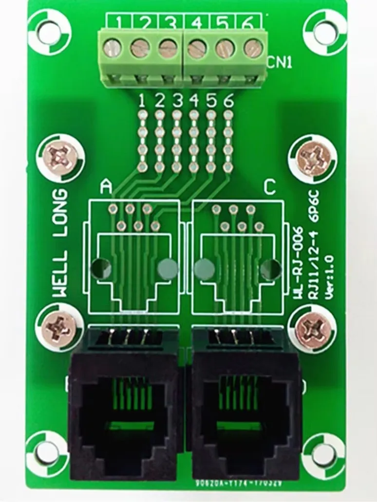 2 шт./лот RJ11/RJ12 6P6C Jack 2-сторонняя коммутационная плата Buss клеммная колодка разъем.